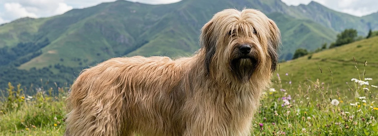 Berger des Pyrénées à Poil Long dans la nature