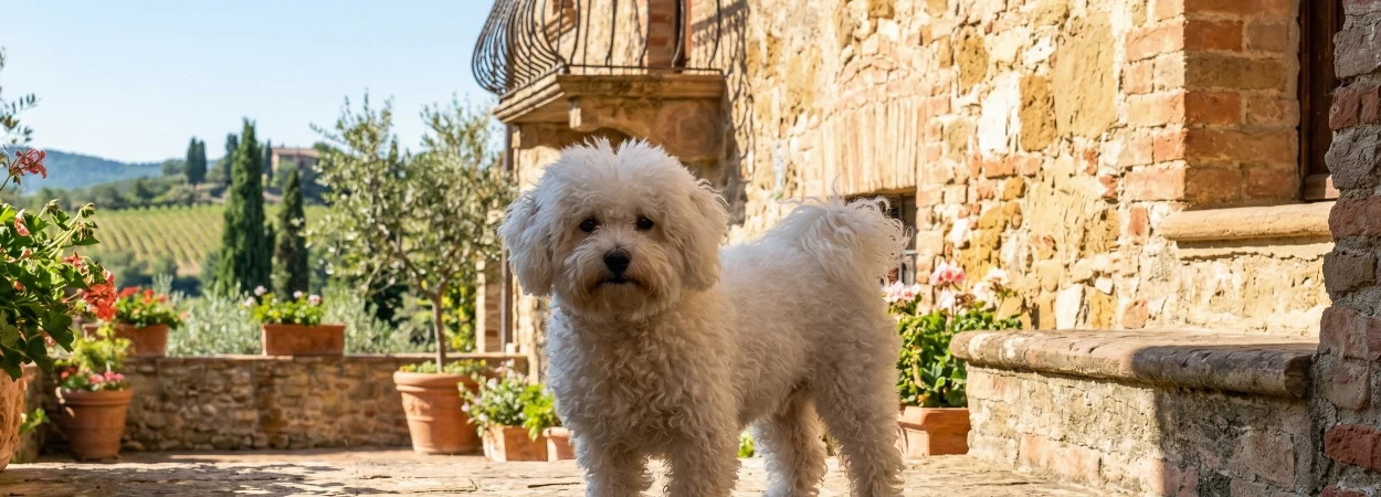 Bichon Frisé dans la nature