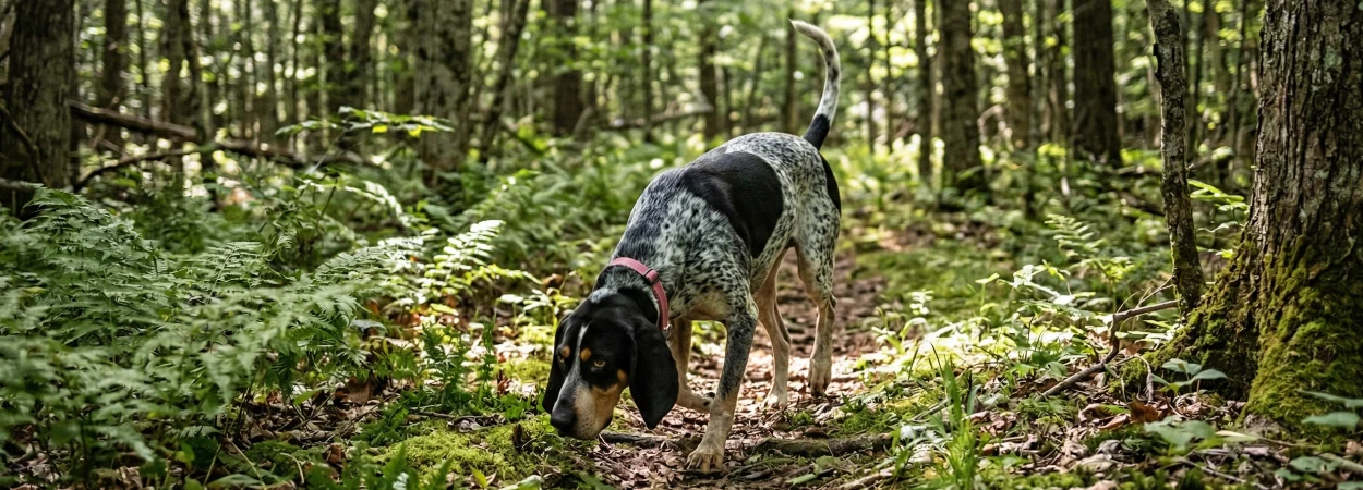 Bluetick Coonhound dans la nature