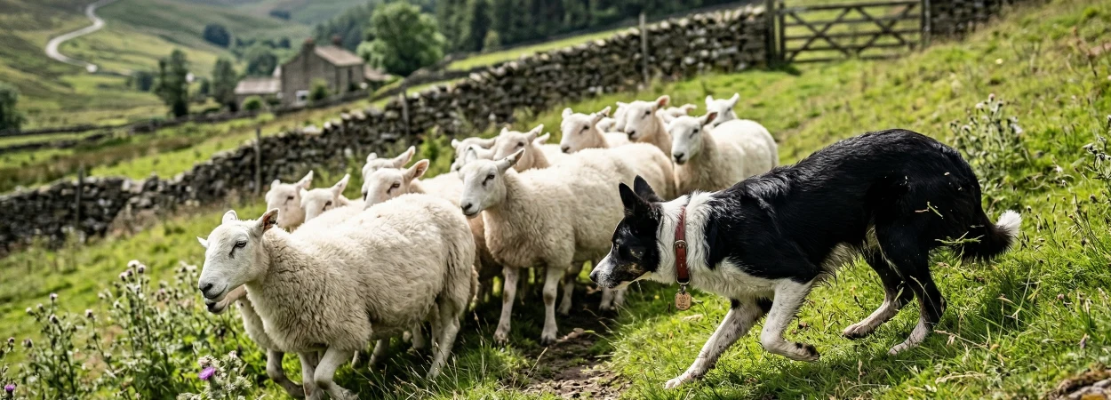 Border Collie dans la nature