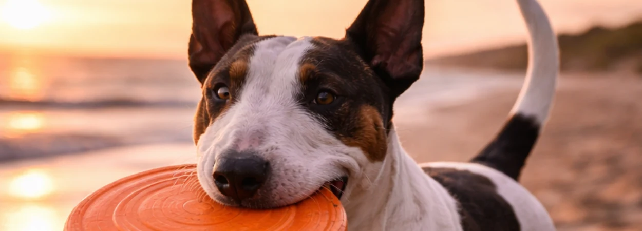Bull Terrier dans la nature