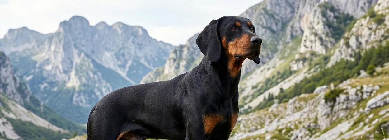 Chien Courant de Montagne du Monténégro dans la nature