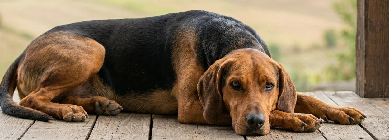 Chien Courant Serbe dans la nature