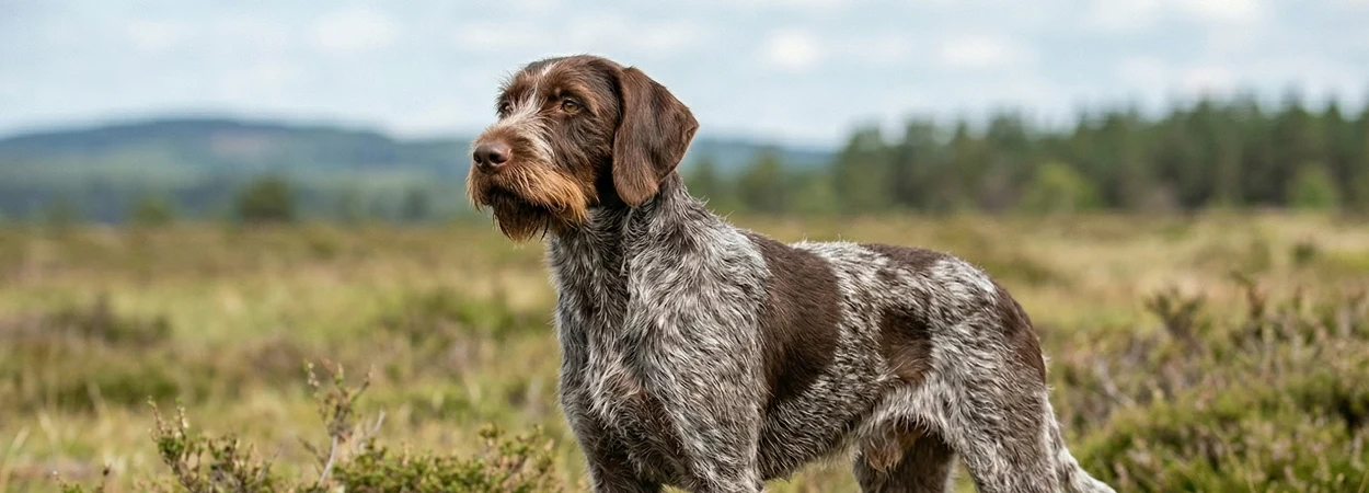 Chien d'Arrêt Allemand à Poil Raide dans la nature