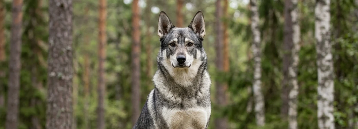 Chien d'Élan Suédois dans la nature