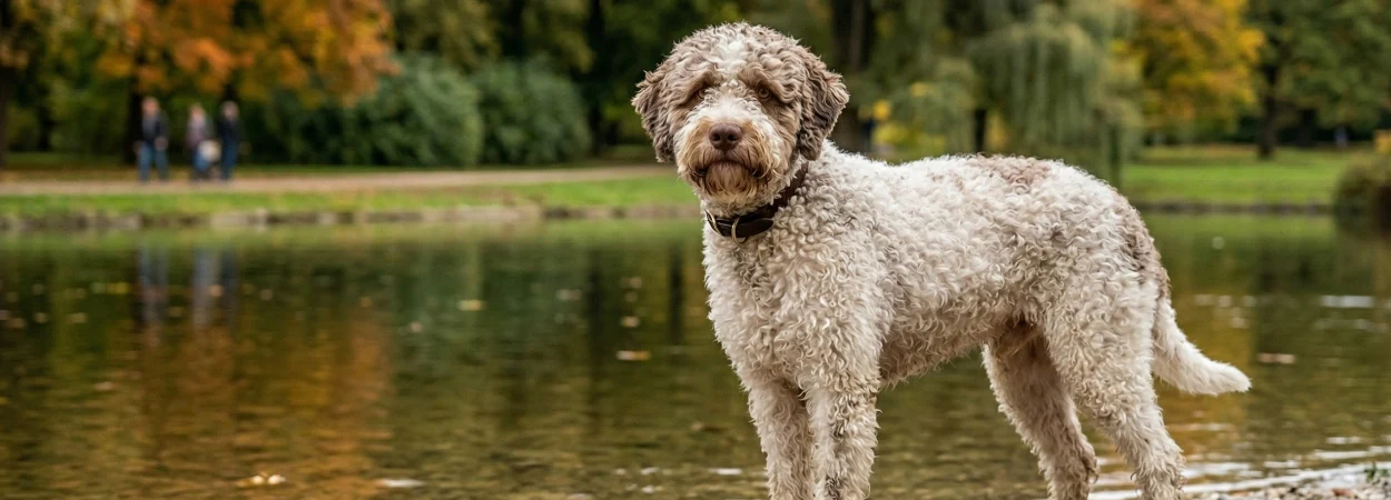 Chien d'Eau Romagnol dans la nature