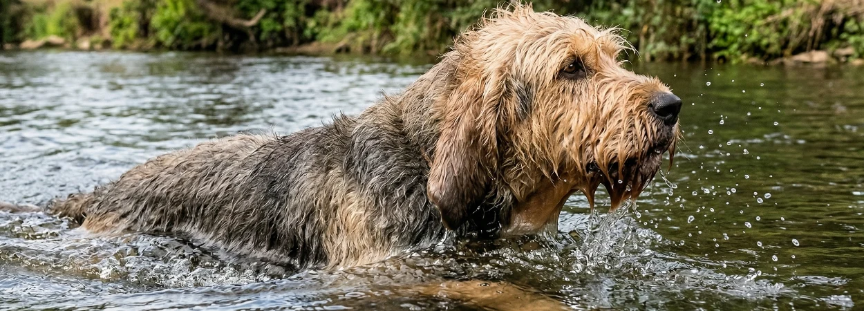 Chien à Loutre dans la nature