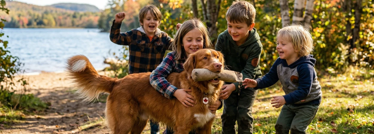 Retriever de la Nouvelle-Écosse dans la nature