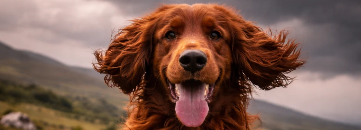Setter Irlandais dans la nature