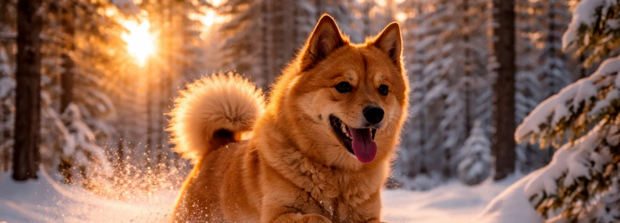 Spitz Finlandais dans la nature
