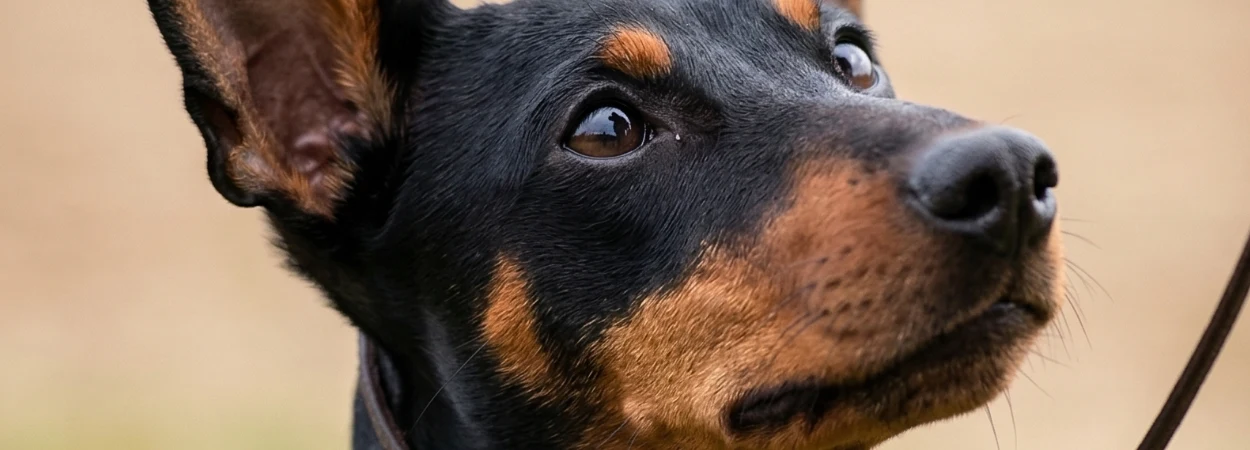 Terrier Anglais d'Agrément Noir et Feu dans la nature