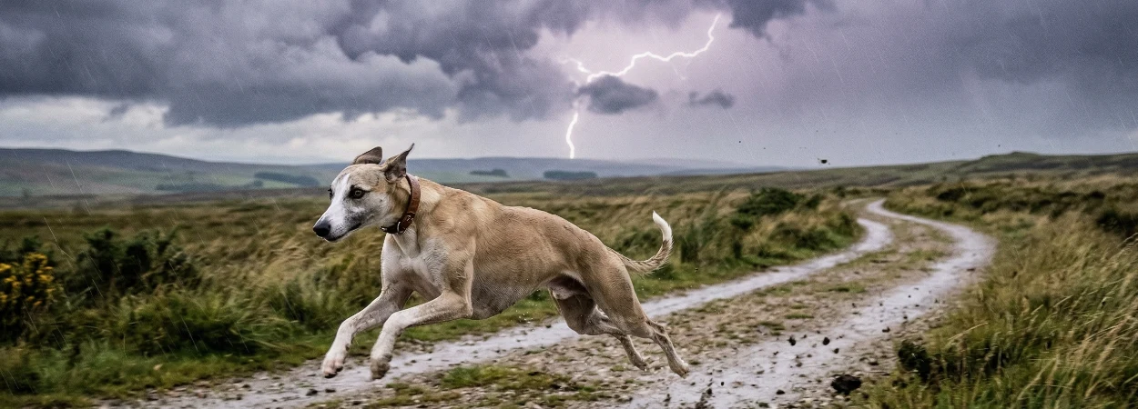 Whippet dans la nature